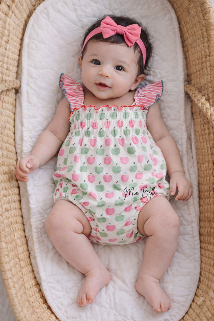 Miranda Girls Apple Print Romper