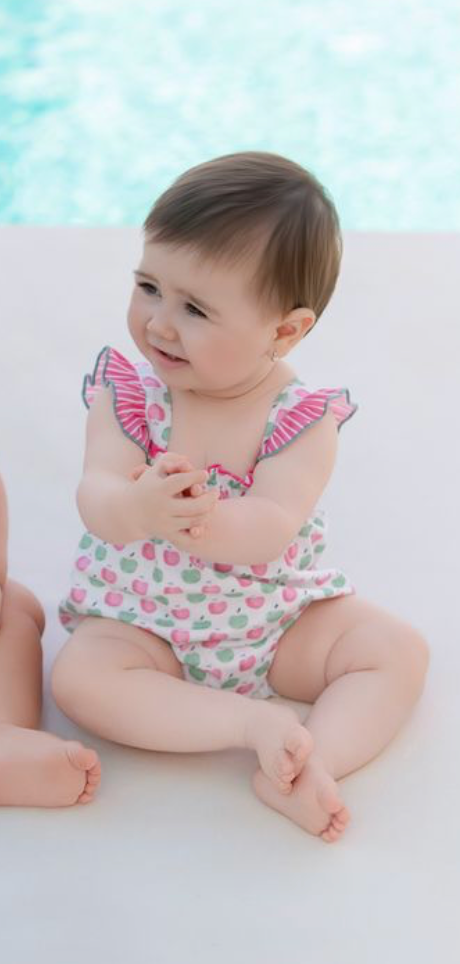 Miranda Girls Apple Print Romper