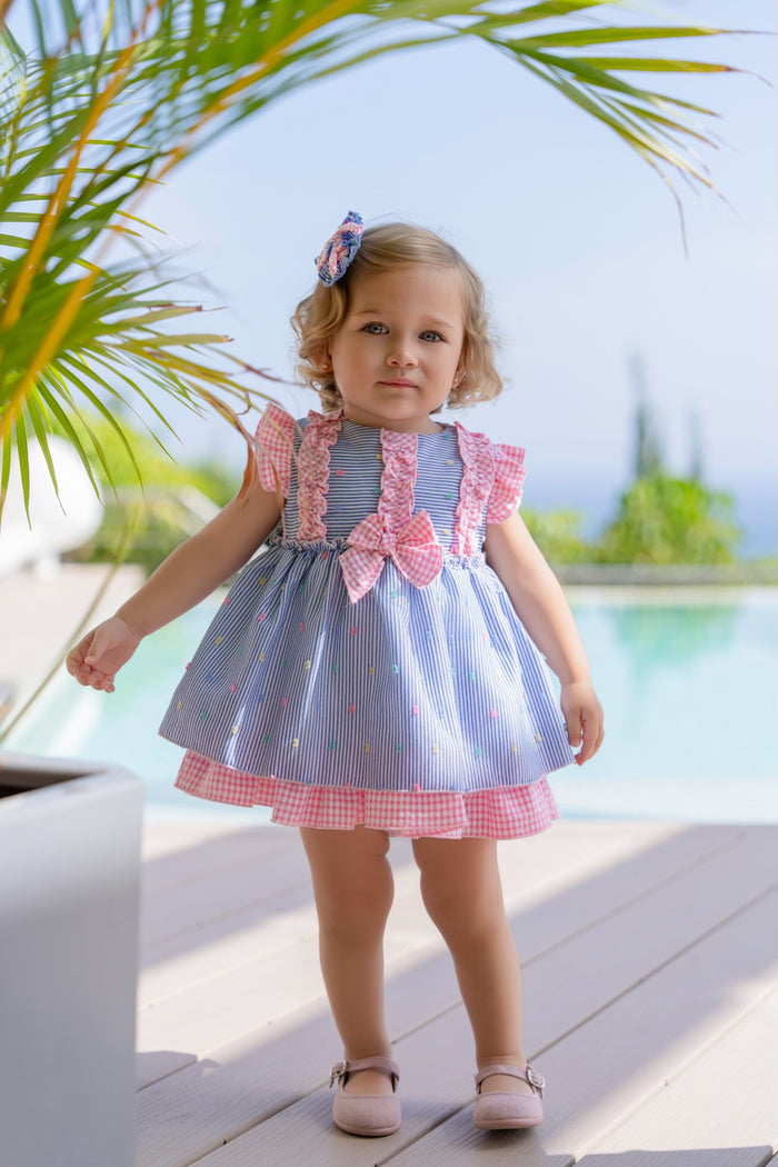 Miranda Pink and Blue Baby Dress and Pants