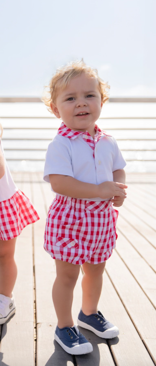 Miranda Red Gingham Baby Boys Set