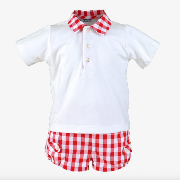 Miranda Red Gingham Baby Boys Set