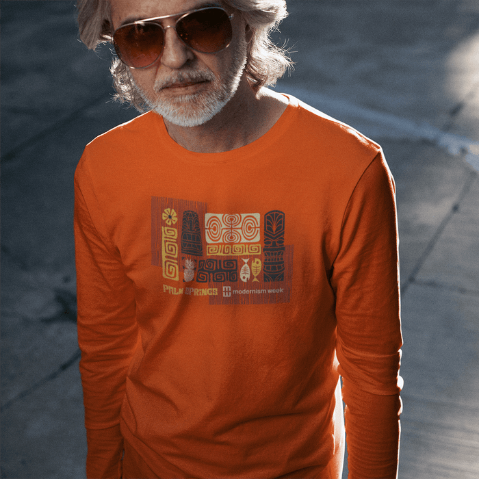 Modernism Week Tiki Unisex Long Sleeve (Orange) - Destination PSP