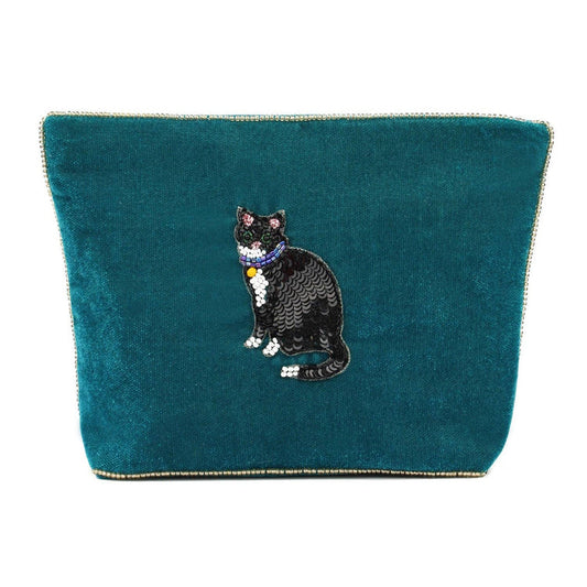 My Doris Black & White Cat Medium Pouch - Precious Sparkle