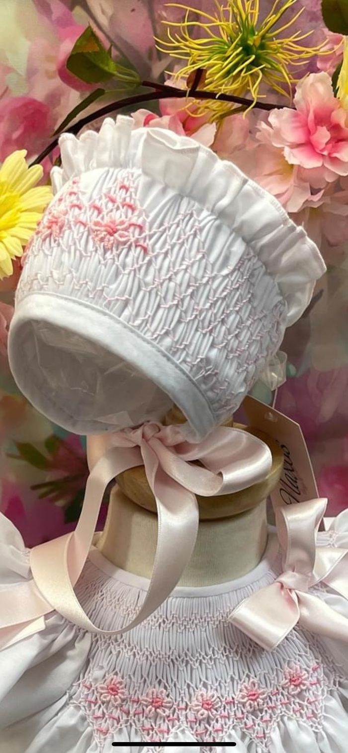Naxos Princess Bonnet White/Pink