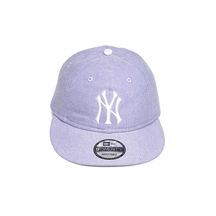 Pictured is this MLB Oxford New York Yankees 9TWENTY Long Visor cap in Pastel Purple. 3