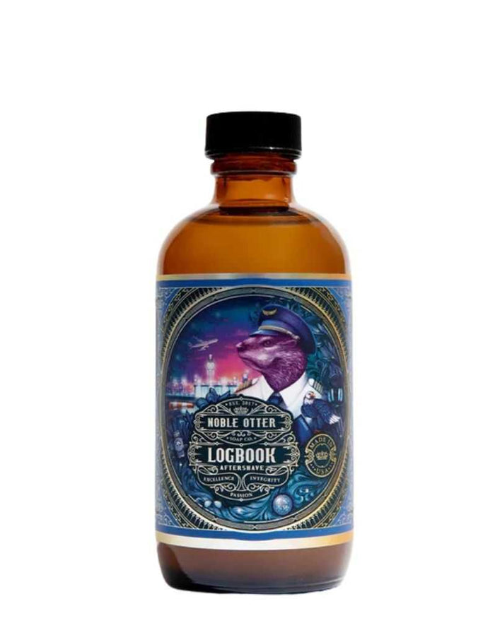 Noble Otter Logbook Aftershave Splash bottle with illustrated label