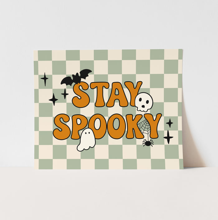 {Orange & Green} Stay Spooky Art Print