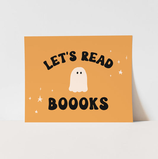 {Orange} Let's Read Boooks Art Print
