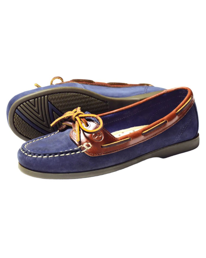 Navy Coloured Orca Bay Womens Schooner Pumps on white background #colour_navy