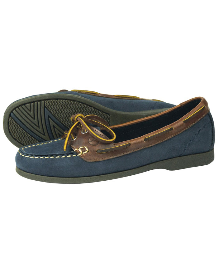 Navy Coloured Orca Bay Womens Schooner Pumps on white background #colour_navy
