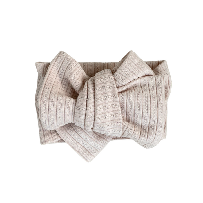 OVERSIZED TOPKNOT| Cream Rib Pointelle