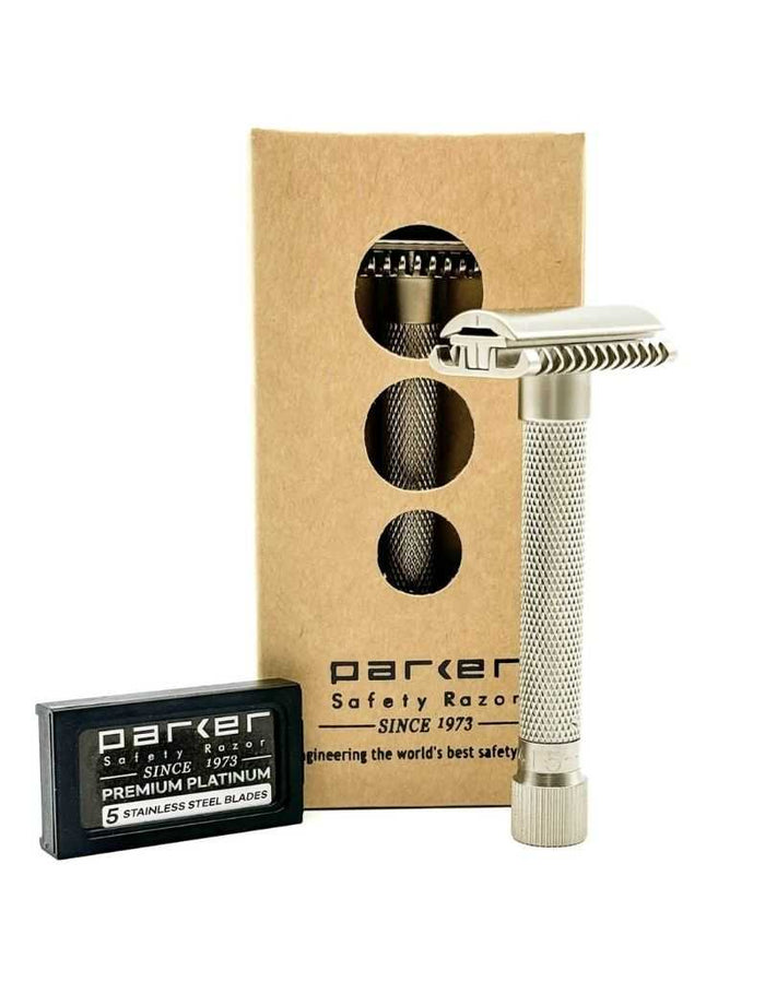 Parker safety razor with packaging and stainless steel blades