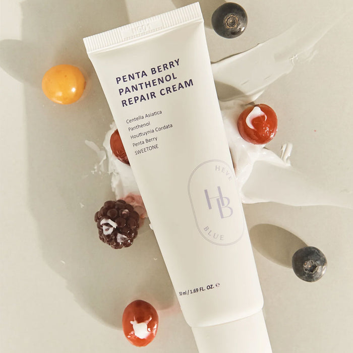 Heveblue Penta Berry Panthenol Repair Cream Nudie Glow Australia