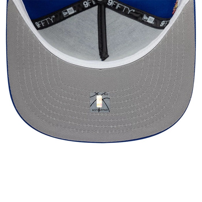 Pictured is this NBA Hardwood Classic Philadelphia 76ers 9FIFTY A-Frame Snapback cap in blue. 2