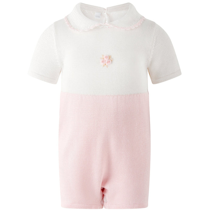 Pima Rose Embroidered Babysuit - The Well Appointed House