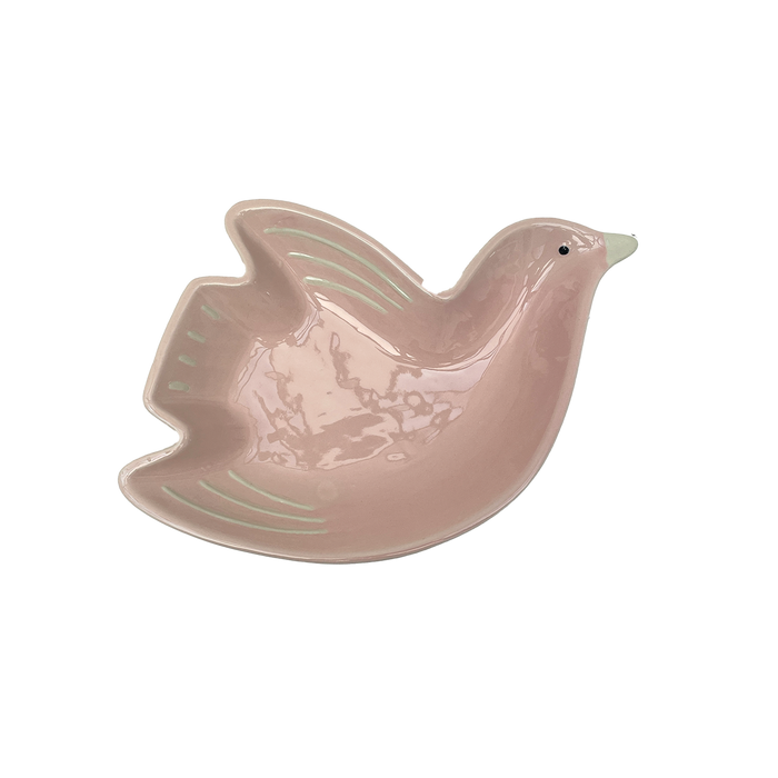 Pink Bird Earthenware Tweet Dish - Precious Sparkle