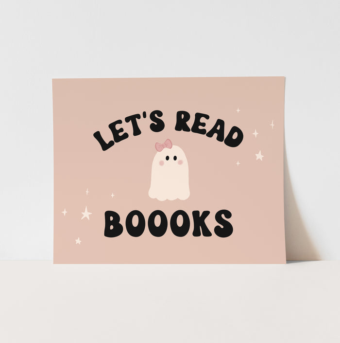 {Pink} Let's Read Boooks Art Print