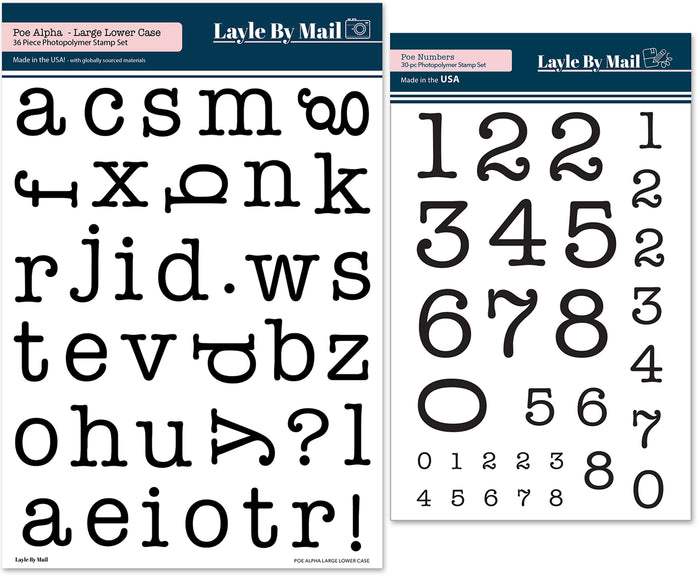 Poe Alpha Large Lower Case & Numbers Stamps Bundle