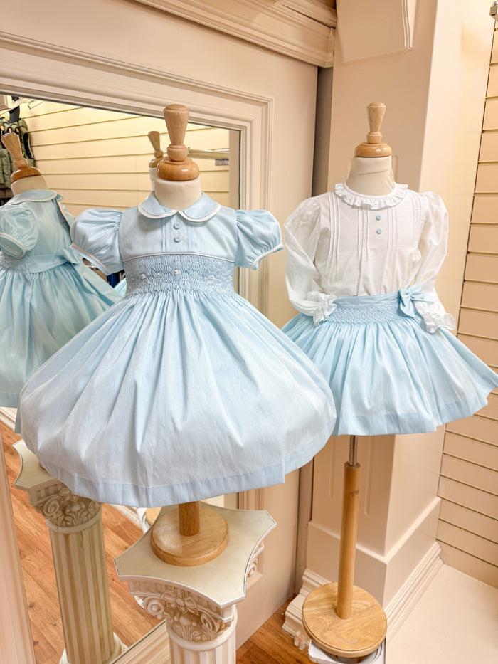 Pretty Originals Blue Smocked Dress