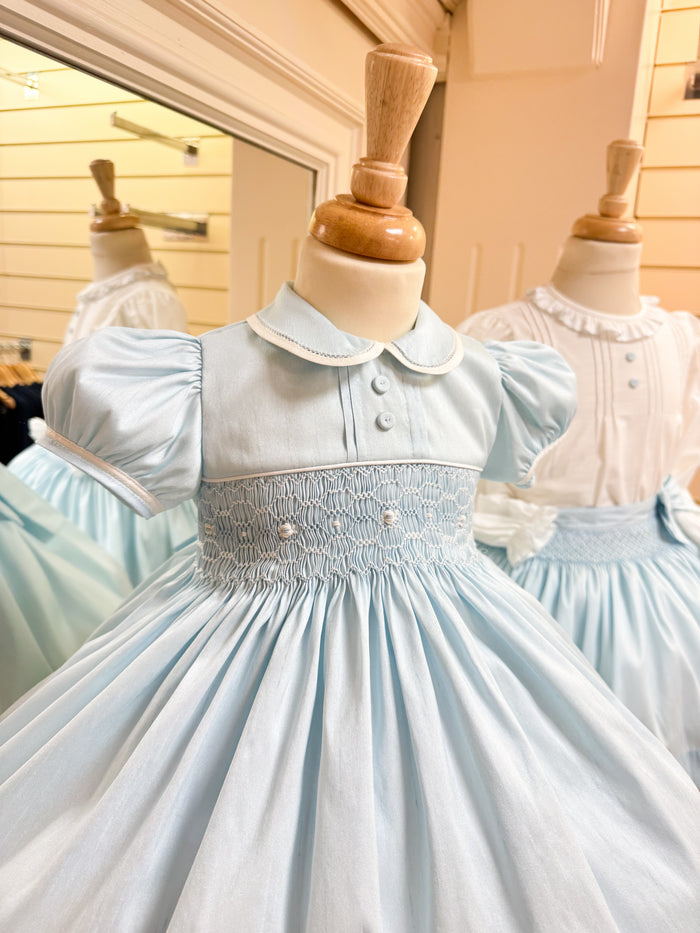 Pretty Originals Blue Smocked Dress