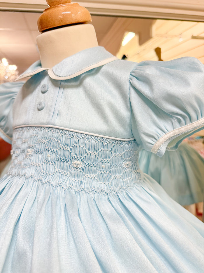 Pretty Originals Blue Smocked Dress