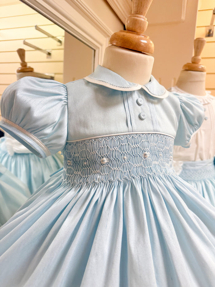 Pretty Originals Blue Smocked Dress