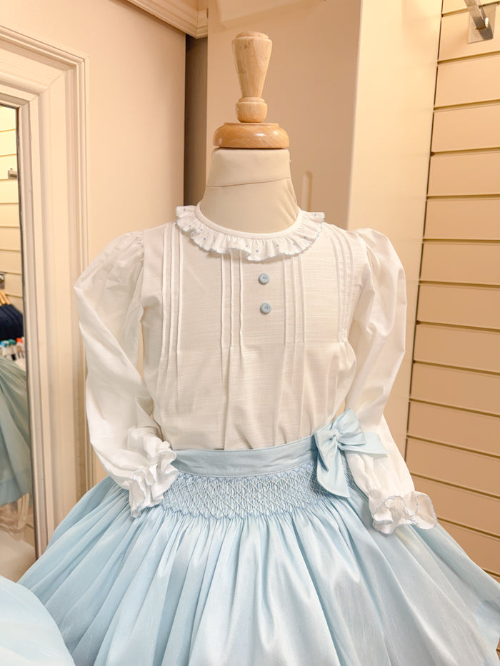 Pretty Originals Cream/Blue Skirt Set