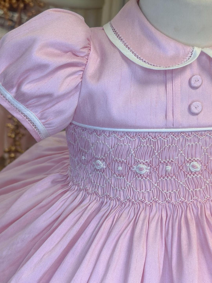 Pretty Originals Pink Luxe Smocked Dress