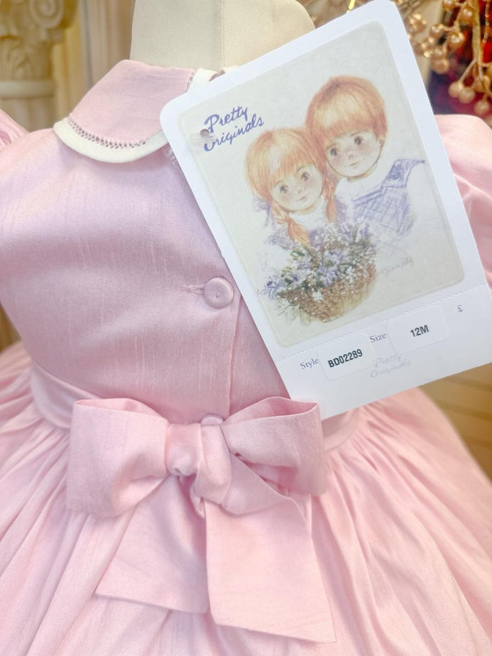 Pretty Originals Pink Luxe Smocked Dress