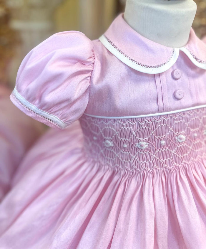 Pretty Originals Pink Luxe Smocked Dress