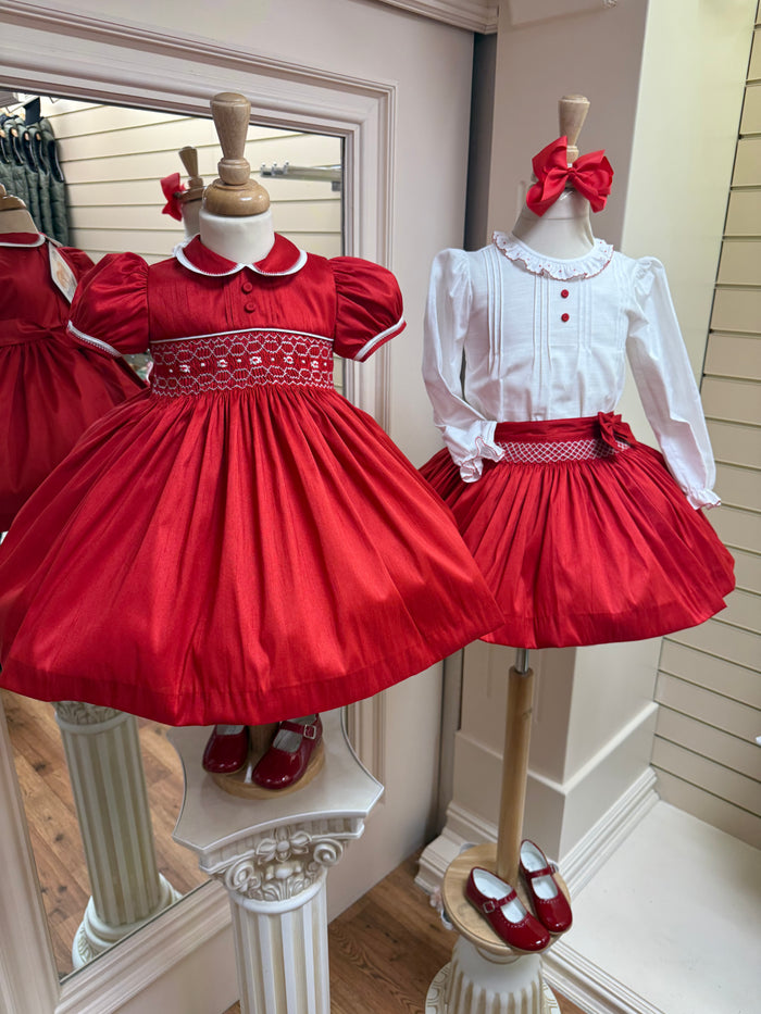 Pretty Originals Red Smocked Dress