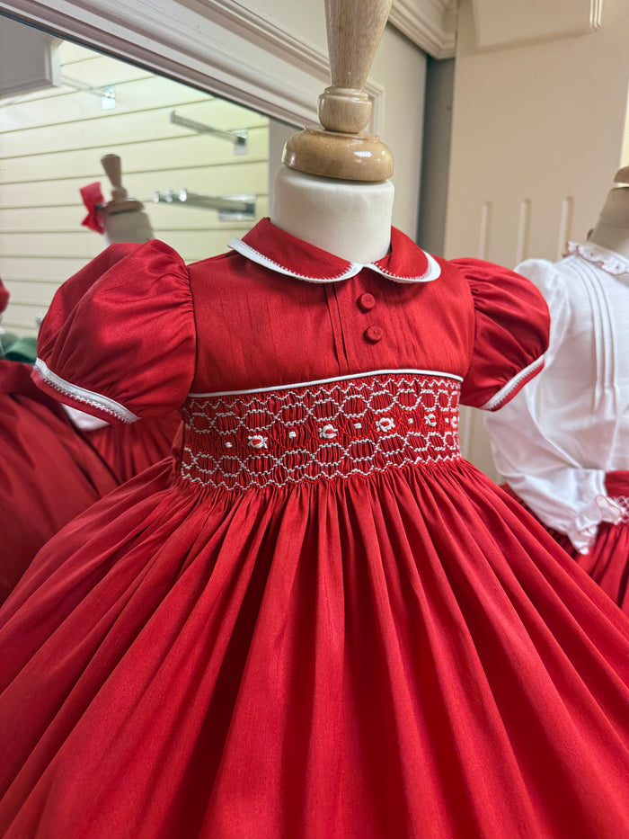 Pretty Originals Red Smocked Dress