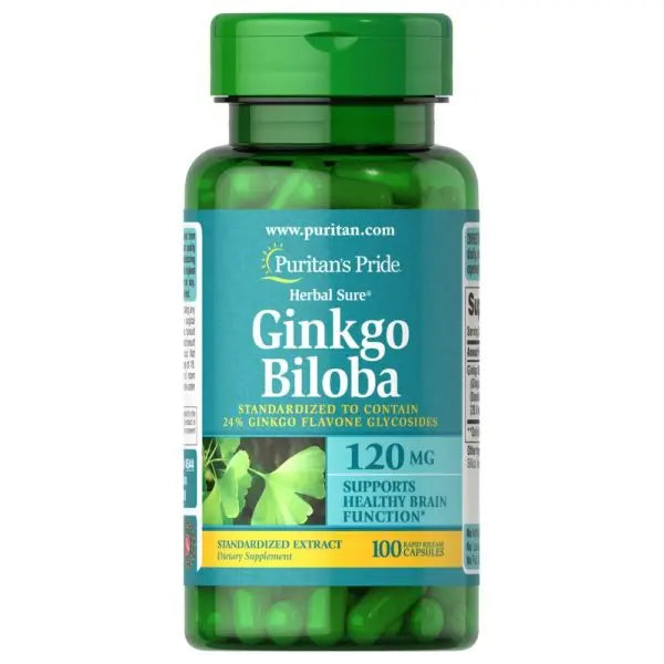 Puritan's Pride Ginkgo Biloba 120mg Caplets 100's Puritan's Pride