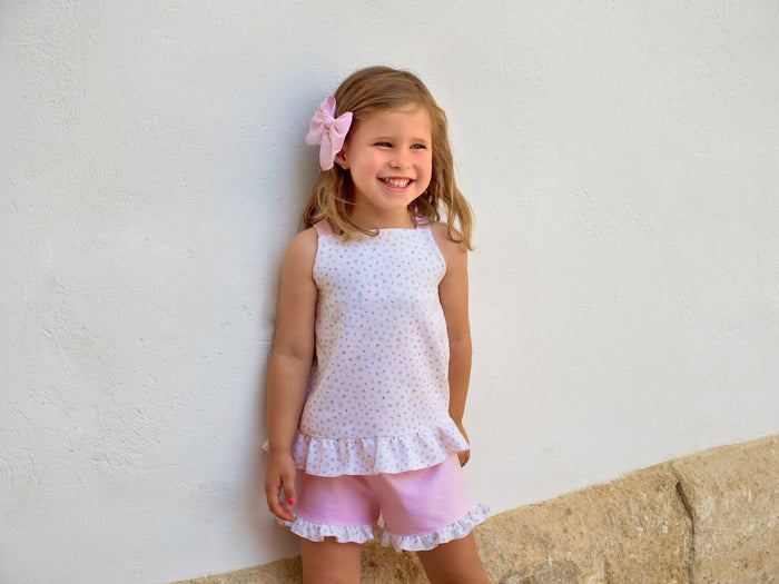 Rapife Pink/White Shorts Set