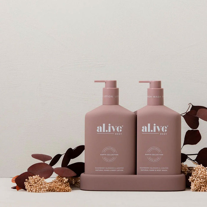 al.ive body Raspberry Blossom & Juniper - Hand & Body Wash/Lotion Duo Nudie Glow Australia