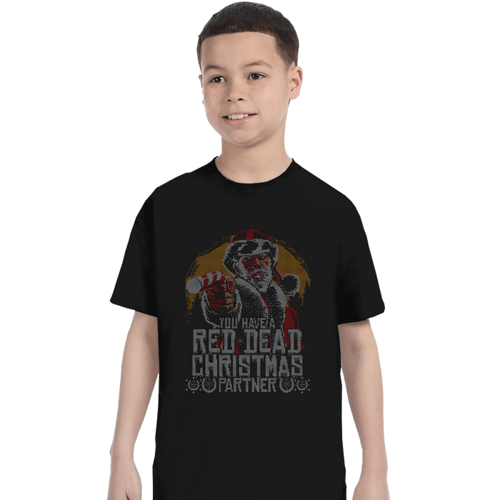 Shirts T-Shirts, Youth / XL / Black Red Dead Christmas