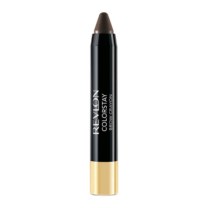 Revlon ColorStay Brow Crayon 315 DARK BROWN – waterproof wax-to-powder brow crayon for natural or defined dark brown brows