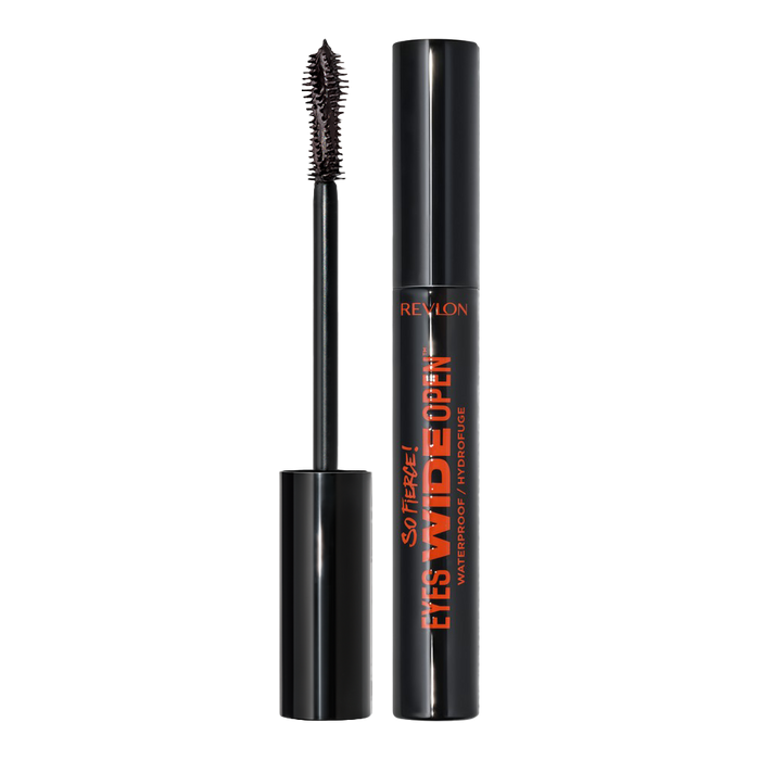 Revlon Eyes Wide Open Waterproof Mascara 104 Blackest Black – waterproof volumising mascara with 24HR wear and Push Up Brush
