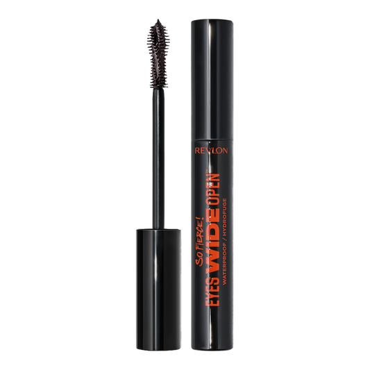 Revlon Eyes Wide Open Waterproof Mascara 104 Blackest Black – waterproof volumising mascara with 24HR wear and Push Up Brush