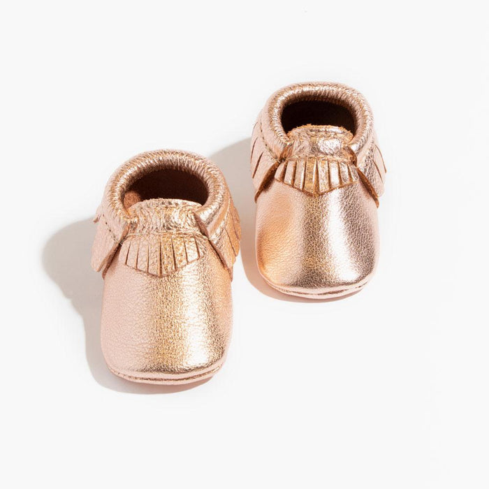 Rose Gold Moccasin Baby Shoe - Babies in Bloom