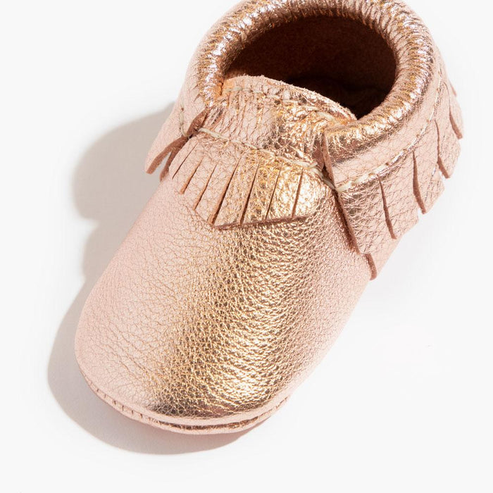 Rose Gold Moccasin Baby Shoe - Babies in Bloom