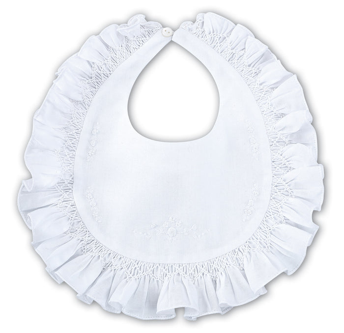 Sarah Louise all White  Embroided Bib