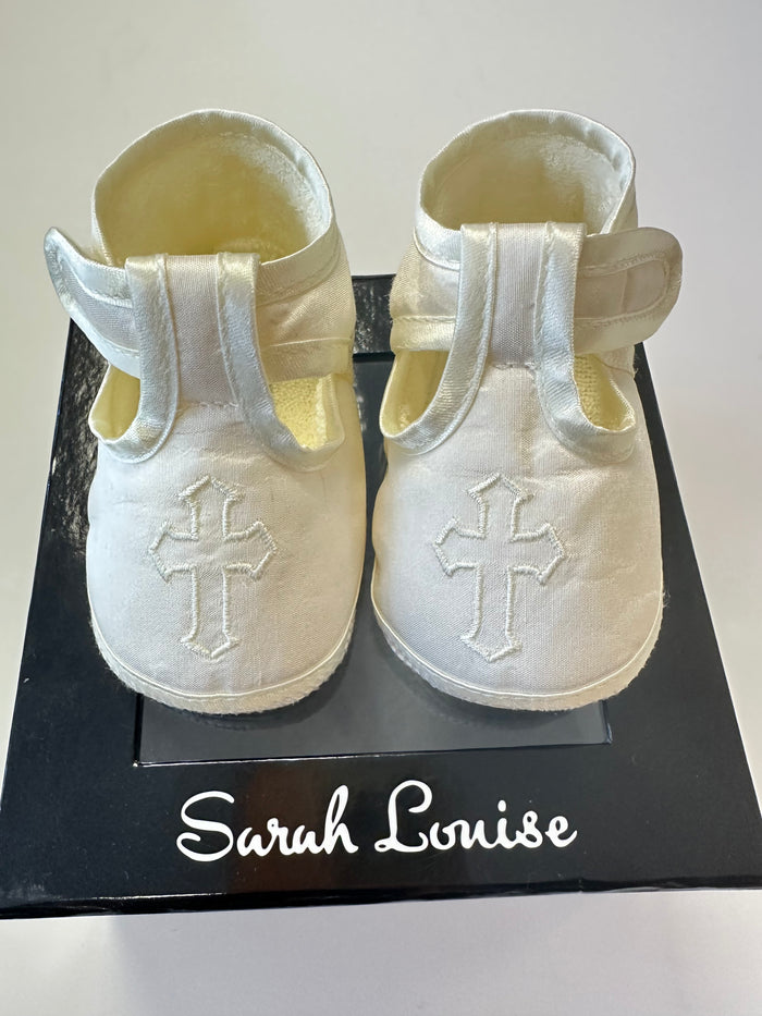 Sarah Louise Boys Christening Shoe Ivory silk