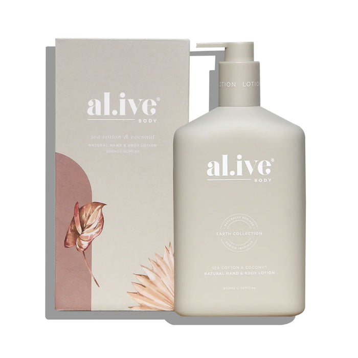al.ive body Sea Cotton & Coconut Hand & Body Lotion Nudie Glow Australia