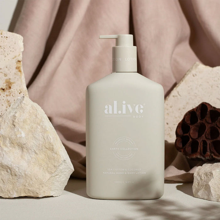 al.ive body Sea Cotton & Coconut Hand & Body Lotion Nudie Glow Australia