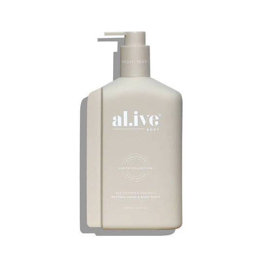 al.ive body Sea Cotton & Coconut Hand & Body Wash Nudie Glow Australia