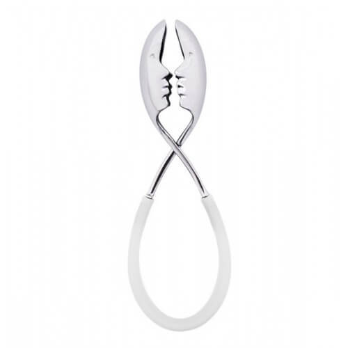 Silver Kiss White Salad Tongs