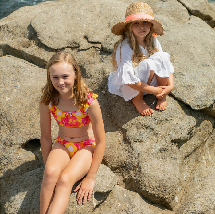 Snapper Rock Pop of Sunshine Frill Crop Bikini