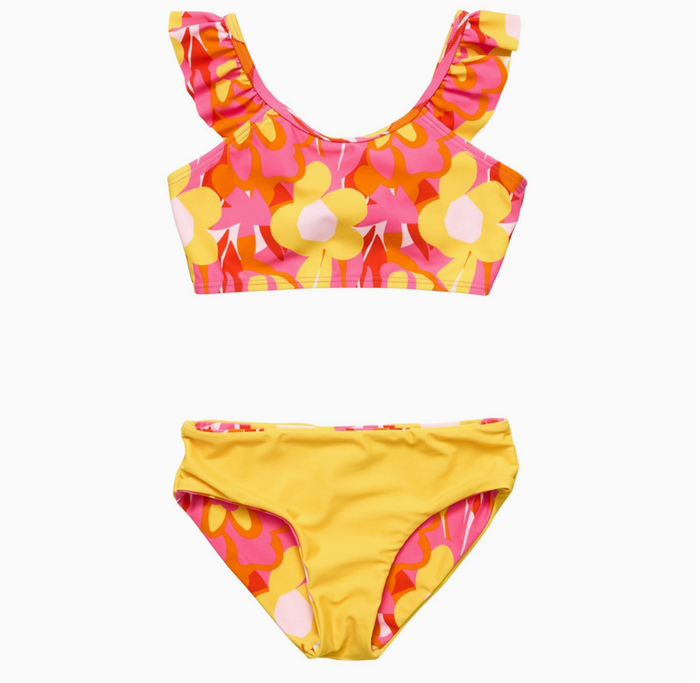 Snapper Rock Pop of Sunshine Frill Crop Bikini