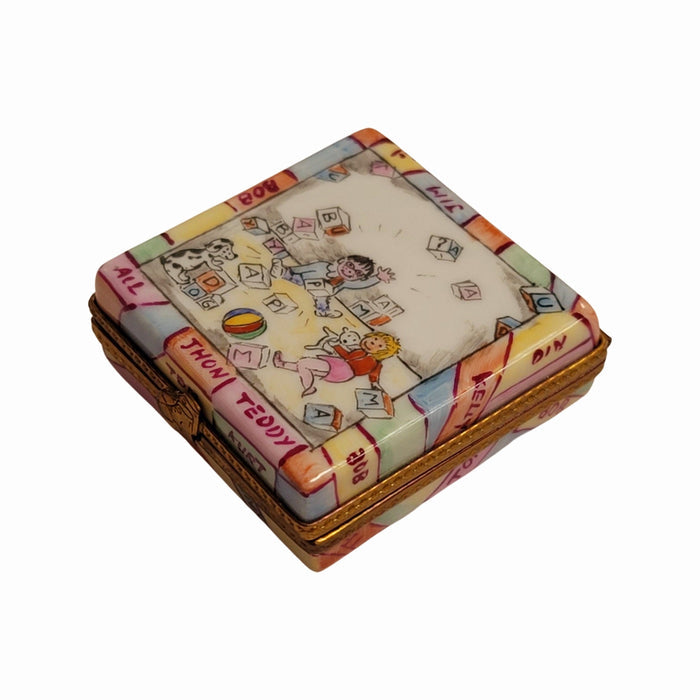 Baby Blocks Limoges Box Figurine Porcelain Limoges baby French Trinket Box